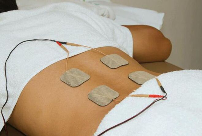 Electrophoresis to treat chest osteochondrosis